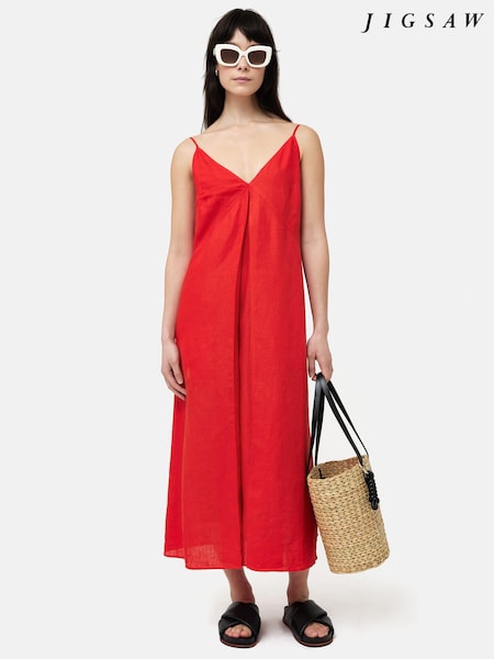 Jigsaw Red 100% Linen Sundress (B81403) | €111