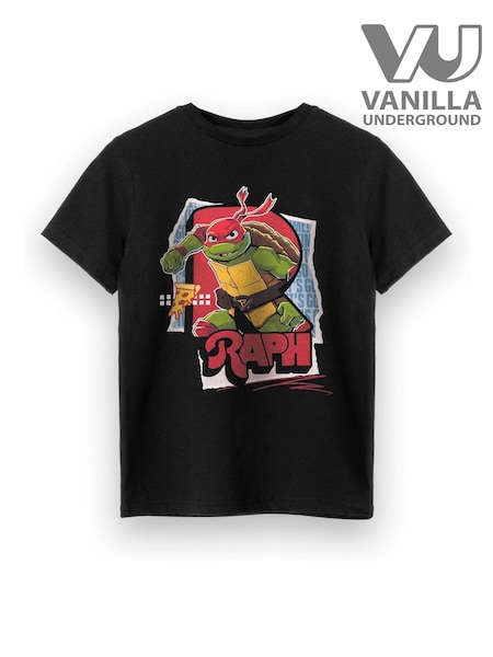 Vanilla Underground Raph Black Boys 100% Cotton Teenage Mutant Ninja Turtles T-Shirt (B81424) | AED41