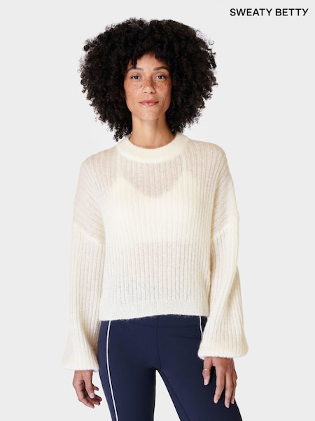 Sweaty Betty Lily White Hera Open Back Sweater (B81468) | €38