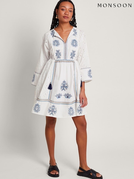 Monsoon Embroidered Katie 100% Cotton Kaftan (B81620) | 286 LEI