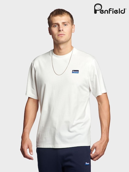 לבן - Penfield חולצת טי בגזרה נינוחה עם לוגו מקורי, לגברים, %100 כותנה (B81625) | ‏176‏₪