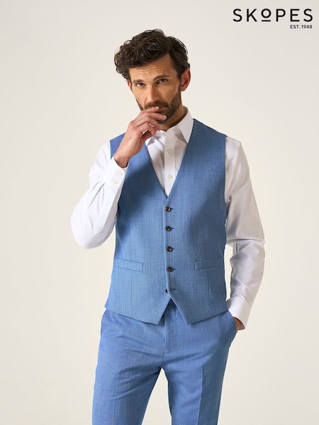 Skopes Sky Blue Redding Tailored Fit Suit Waistcoat (B81642) | €73