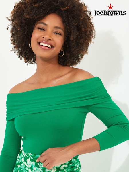 Joe Browns Green Slim Fit Bardot Jersey Top (B81662) | €25