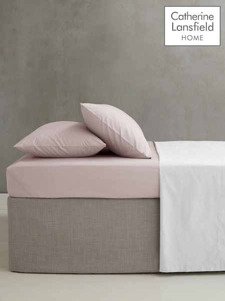 Catherine Lansfield Blush Pink Percale Extra Deep Fitted Sheet (B81718) | €22 - €27