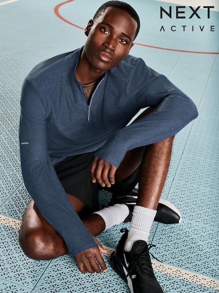 Blue Active Gym Training Quarter Zip Neck (B81779) | €33
