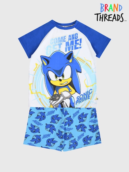 Brand Threads Blue Boys Sonic Prime Short 100% Cotton Pyjama Set (B81787) | €11