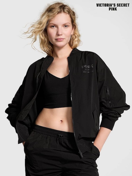 Victoria's Secret PINK Black Parachute Cargo Bomber Jacket (B81831) | €45