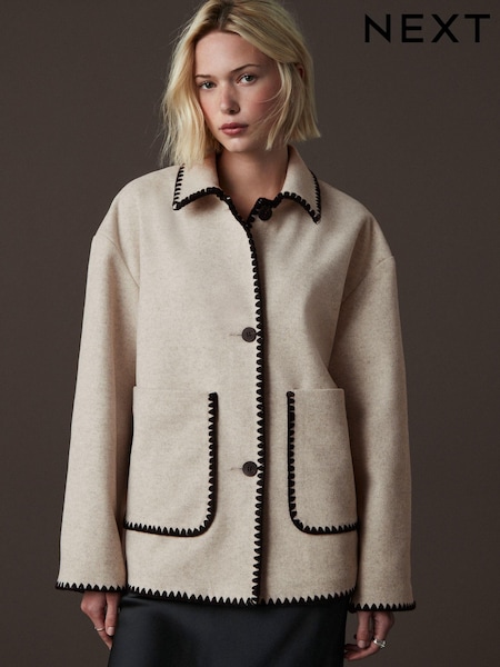 Neutral Embroidered Stitch Jacket (B81915) | €32