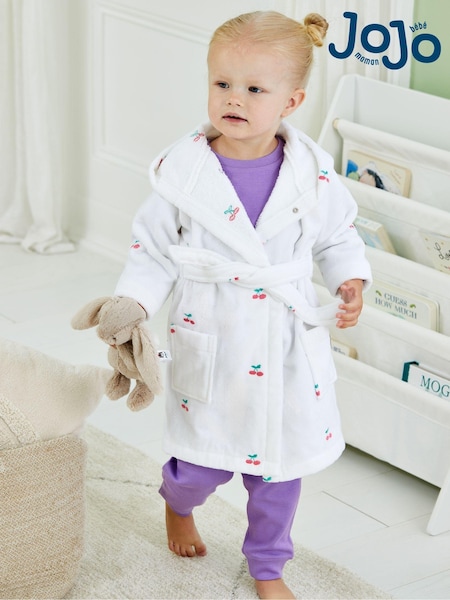 JoJo Maman Bébé Cherry Embroidered Towelling Robe (B81950) | 220 LEI