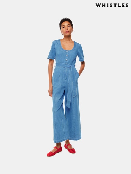 Whistles Blue Freyja Denim Jumpsuit (B81962) | €83