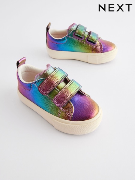 Rainbow Metallic Wide Fit (G) Chunky Trainers With Touch Fastening (B82012) | AED56 - AED63