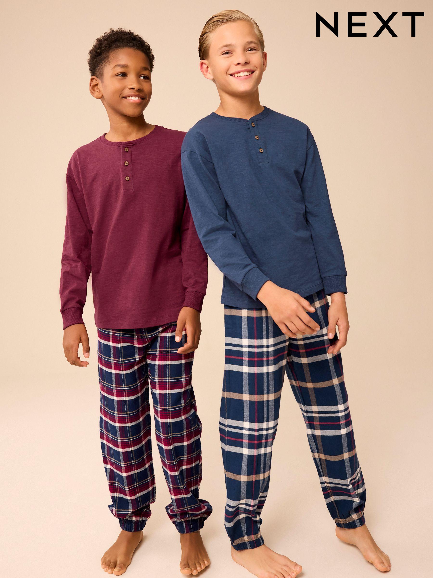 Boys Pyjamas Blue Plain Nightwear Next Oman