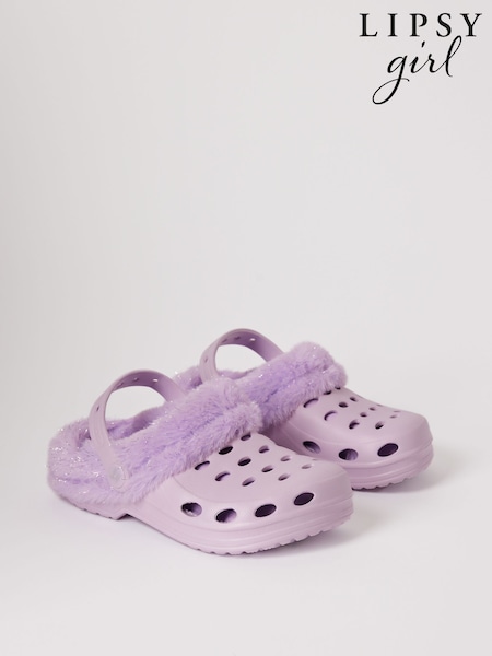 Lipsy Fleece Lined Faux Fur Slip On Clog Slippers (B82151) | 10 € - 13 €