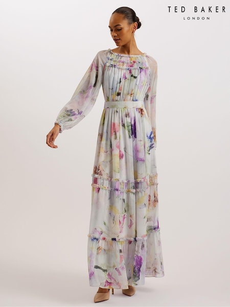 Ted Baker White Bellas Dress With Voluminous Sleeves (B82223) | €185