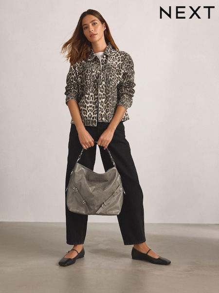 Grey Biker Shoulder Bag (B82245) | AED79