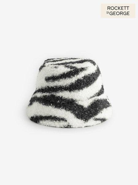 Rockett St George Zebra Print Borg Bucket Hat (B82349) | €25