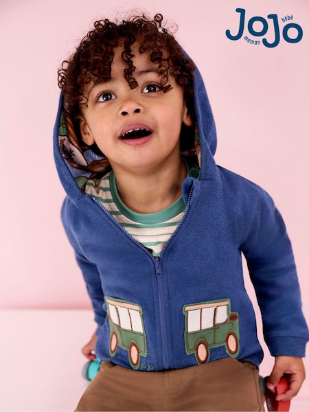 Jojo Maman Bébé Safari Appliqué Reversible Hoodie (B82353) | ‏141‏₪