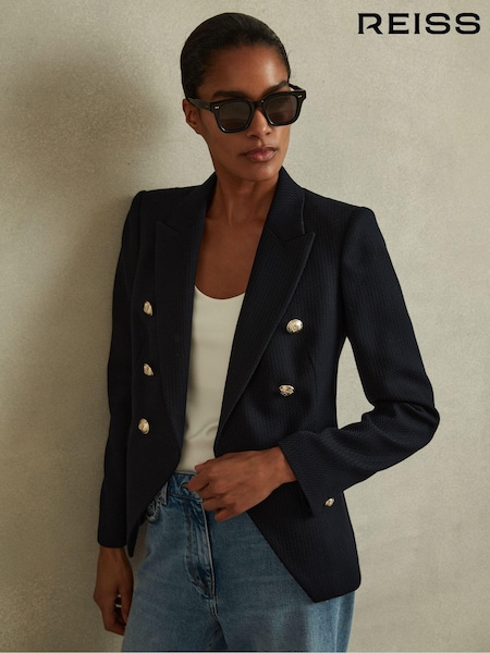 Marin - Reiss Tally Tailored Fit Textured Double Breasted Blazer (B82432) | kr5 850