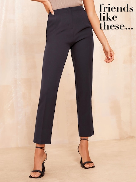 Friends Like These Navy Blue Petite Tailored Ankle Grazer Trousers Co Ord Suit (B82616) | $27