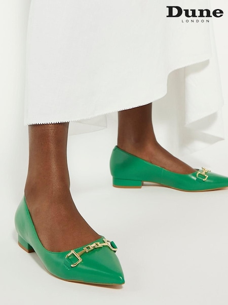 Dune London Green Haydenne DD Snaffle Ballet Pumps (B82637) | €44