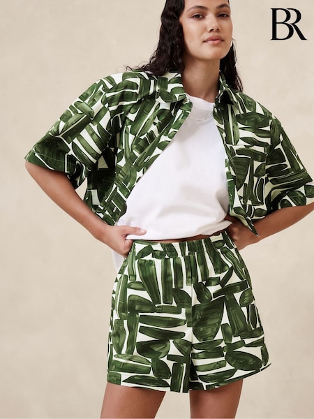 Banana Republic Green Twill Pull On Shorts (B82642) | €38