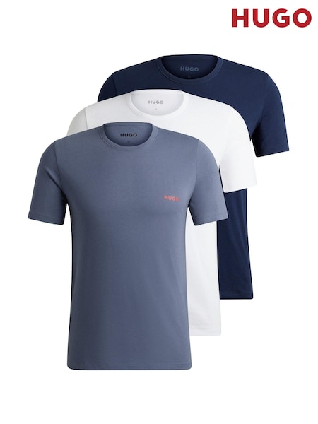 HUGO White Logo Print Cotton Underwear 100% Cotton T-Shirts 3 Pack (B82651) | 111 QAR