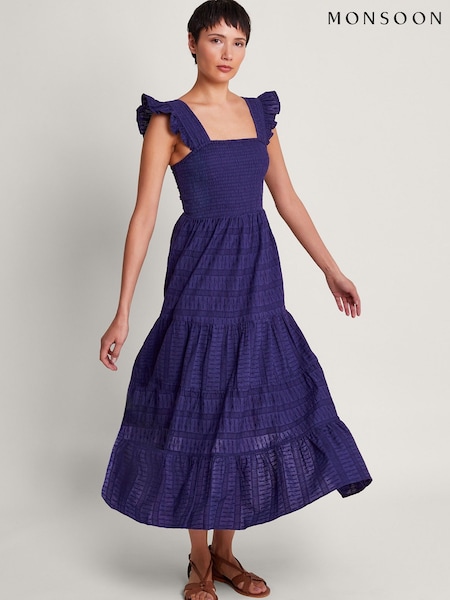 Monsoon Blue Malia Embroidered Dress (B82694) | €41.50