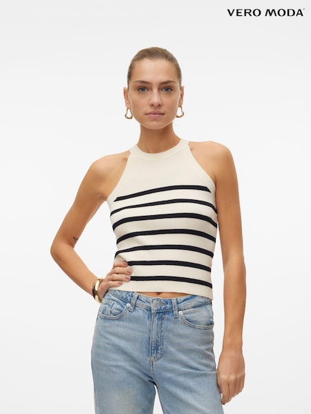 VERO MODA Knitted Halter Neck Stripe Vest Top (B82744) | 85 LEI