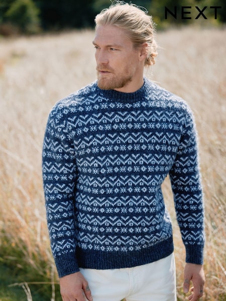 Charcoal Grey/White Relaxed Fit Brushed Crew Jumper (B82800) | €22
