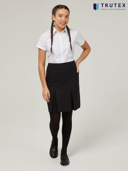 Trutex Black 18" Twin Pleat School Skirt (10-17 Yrs) (B82805) | €32