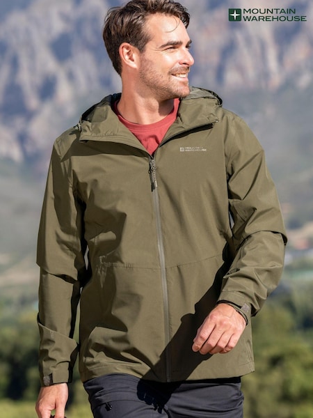 Mountain Warehouse Green Covert Mens Lightweight, Waterproof Outdoor Jacket (B82848) | AED186