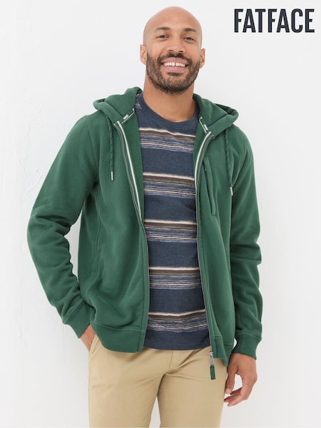 FatFace Brooke Dark Green Zip Through Hoodie (B82908) | €46