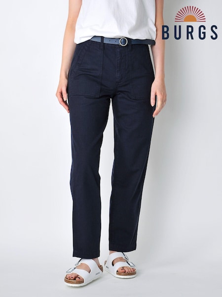 Burgs Womens Blue Cambourne Straight Leg Chino Trousers (B82950) | €41