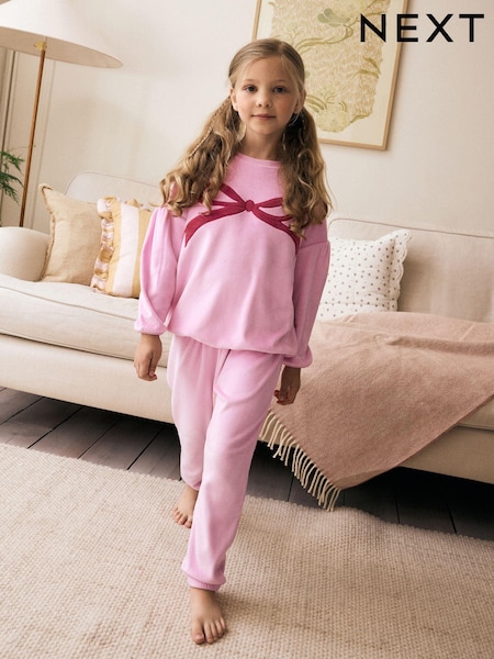 أحمر/وردي - Cosy Fleece Pyjamas (9mths-16yrs) (B83015) | ‏90 ر.س.‏ - ‏143 ر.س.‏