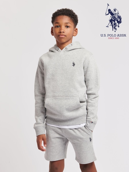 Gris - U.S. Polo Assn. Boys Double Horsemen Hoodie (B83075) | 57 € - 68 €