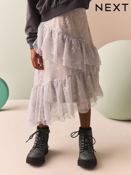 Grey Lace Tiered Skirt (3-16yrs) (B83233) | AED56 - AED78