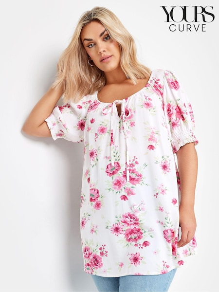 Yours Curve Pink Floral Print Top (B83267) | €40