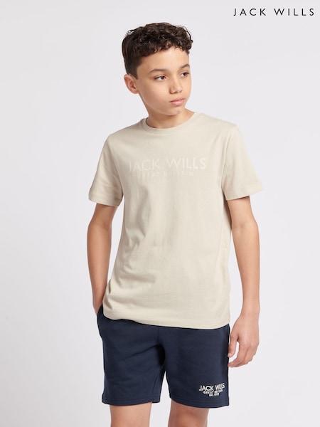 Jack Wills Cream Boys Regular Fit Carnaby 100% Cotton T-Shirt (B83280) | €26 - €32