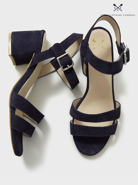 Crew Clothing Blue Double Strap Occasion Heels (B83284) | €47.50
