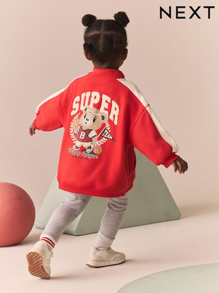 Red Bear Half Zip Sweater And Leggings Set (3mths-7yrs) (B83402) | €21 - €27