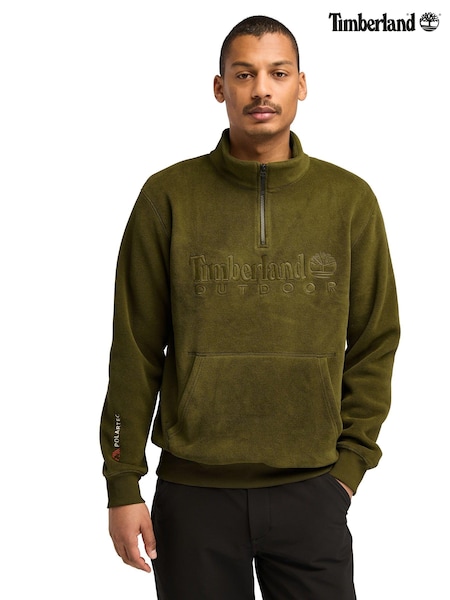 Timberland Green Linear Logo 1/4 Polartec 200 Fleece (B83414) | 447 LEI