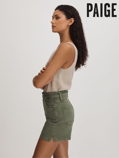 Vintage Ivy Vihreä - Paige High Rise Denim Shorts (B83511) | €323