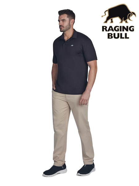 Raging Bull Golf Tech Polo Black Shirt (B83525) | R$ 485 - R$ 535