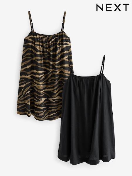 Black Summer Mini Dresses 2 Pack With Linen (B83571) | €16