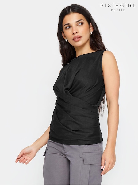 Pixiegirl Petite Drape Front Vest Top (B83573) | ‏121‏₪