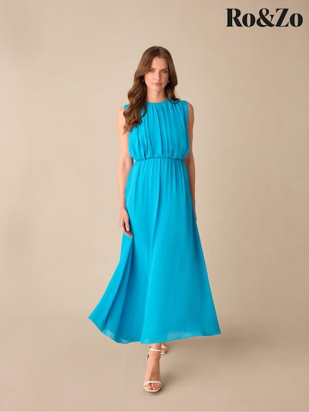 Ro&Zo Blue Petite Petite Lucia Gathered Waist Maxi Dress (B83612) | €95