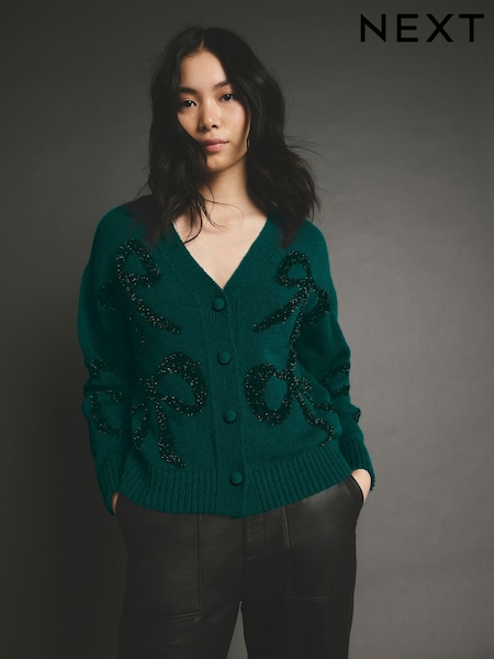 zelena Tinsel - Christmas Patterned Button Up Knitted Cardigan (B83623) | € 25