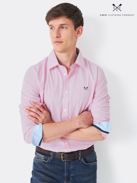 Crew Clothing Pink Long Sleeve 100% Cotton Gingham Shirt (B83664) | 360 zł