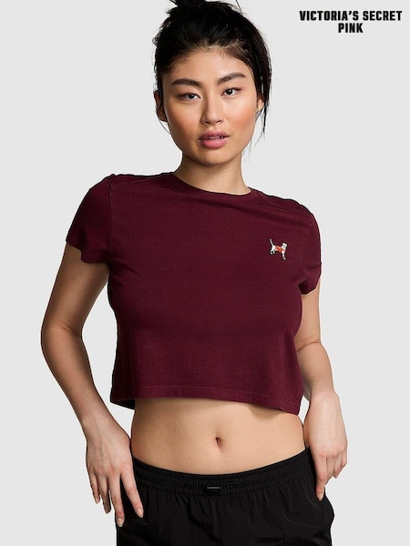 Victoria's Secret PINK Purple Rose Crop Dreamer T-Shirt (B83703) | €29