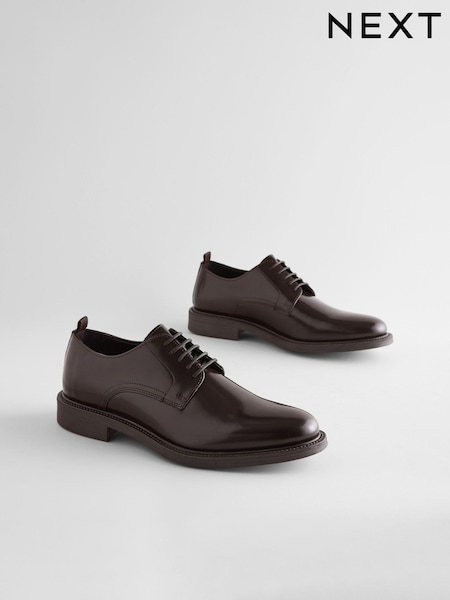 Burgundy Punainen - Chunky Leather Derby Shoes (B83721) | €76